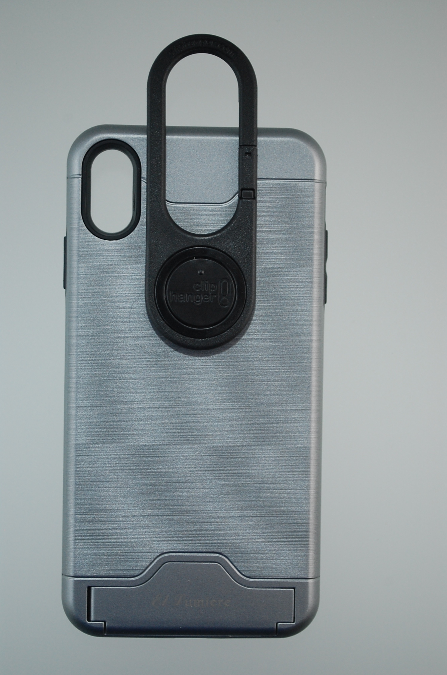 Pro Case - Apple iPhone X, XS Brushed Silver with Card holder and Kick Stand